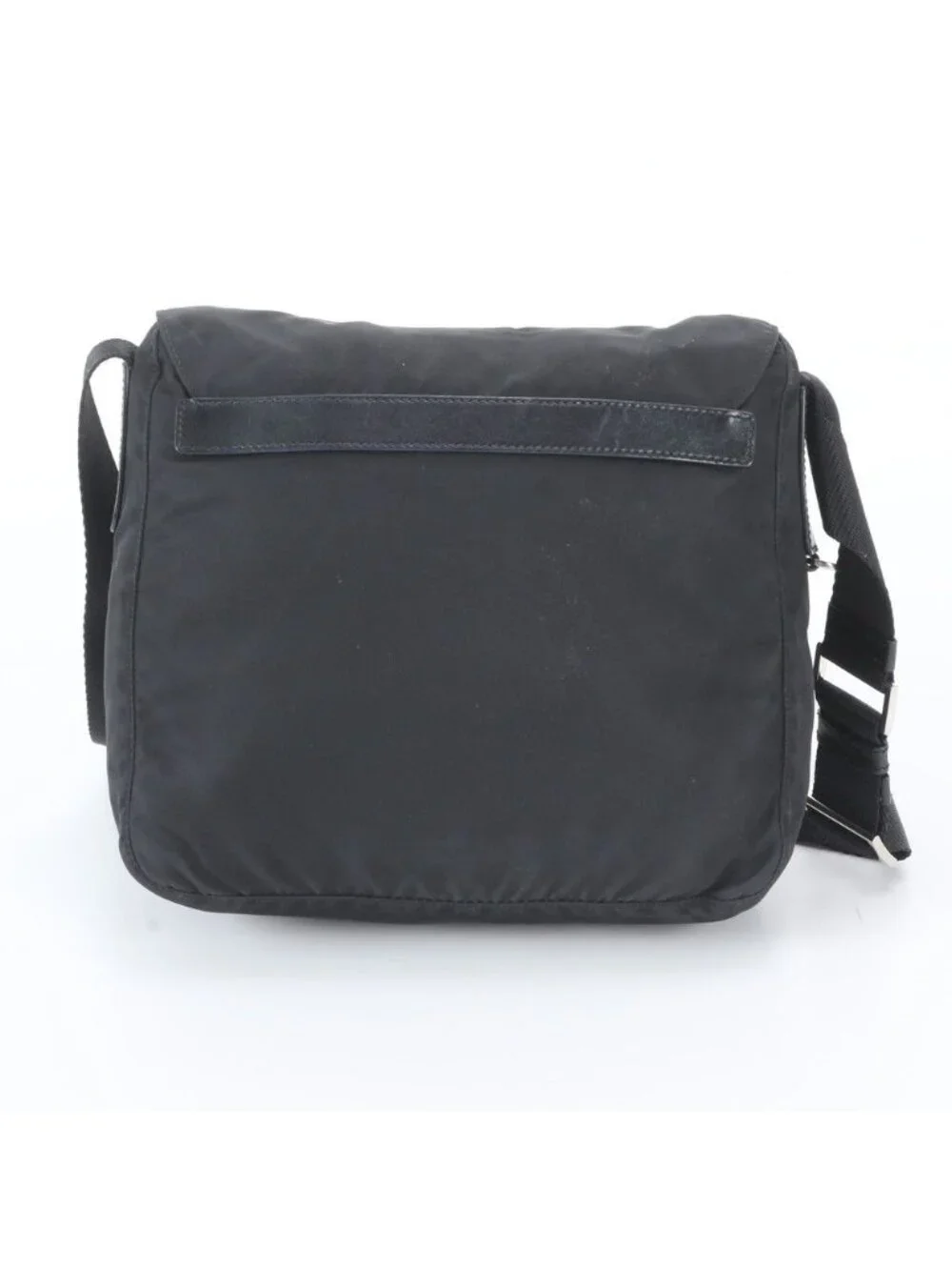 Prada Tessuto Nylon Triangle Logo Leather Shoulder Bag Crossbody Messenger